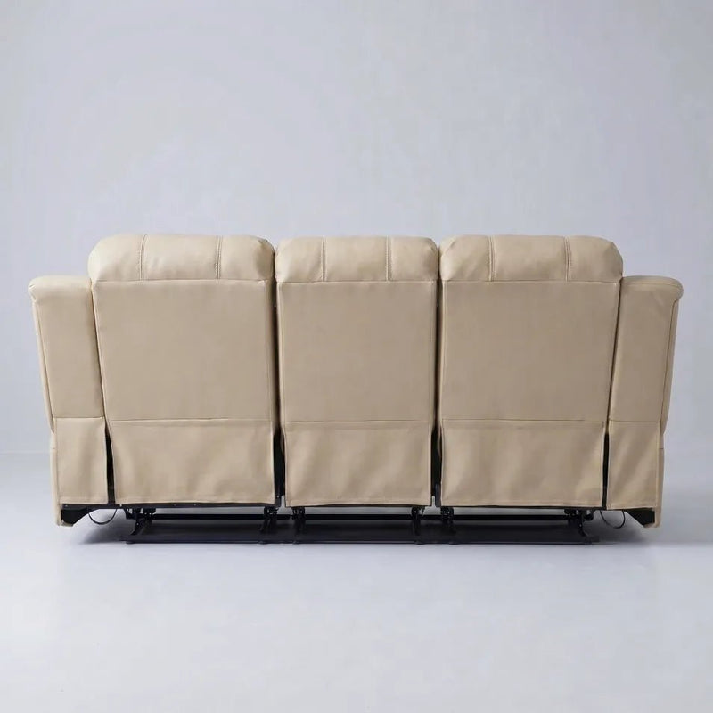 Valencia Cream Leather Electric Recliner 3+1+1 Sofa Set