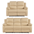 Valencia Cream Leather Electric Recliner 3+2 Sofa Set