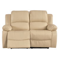 Beige reclining sofa on a white background