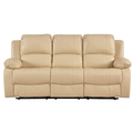 Valencia Cream Leather Electric Recliner 3 Seater Sofa