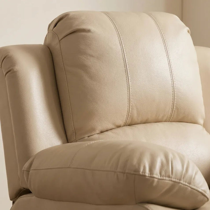 Valencia Cream Leather Electric Recliner 3+1 Sofa Set
