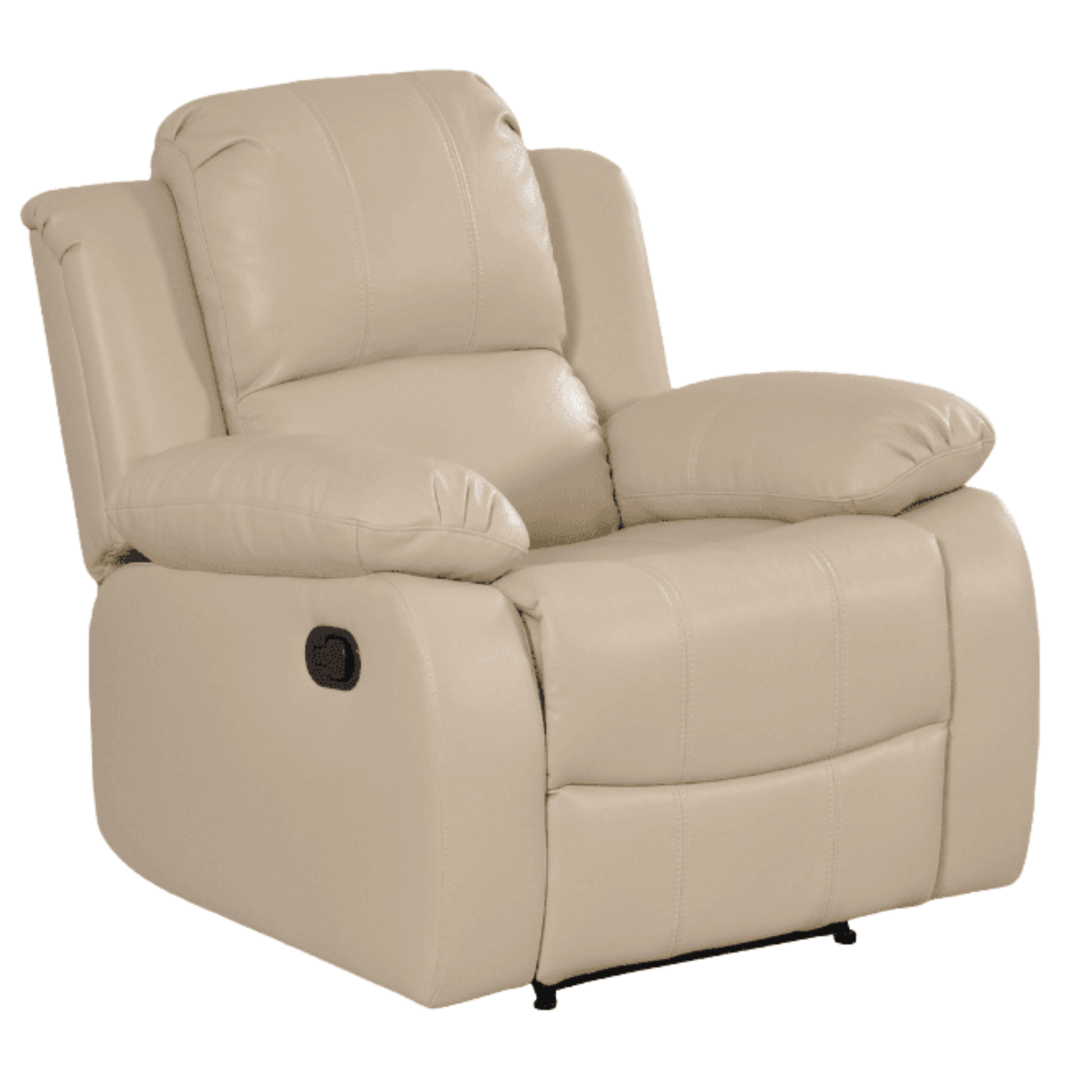 Beige recliner chair on a white background