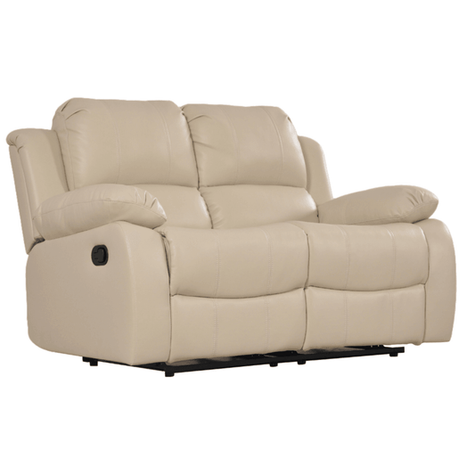 Beige reclining sofa on a white background