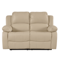 Valencia Cream Leather 2 Seater Manual Recliner Sofa