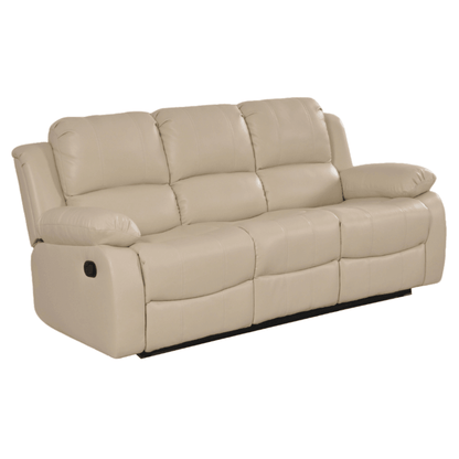 Beige reclining sofa on a white background