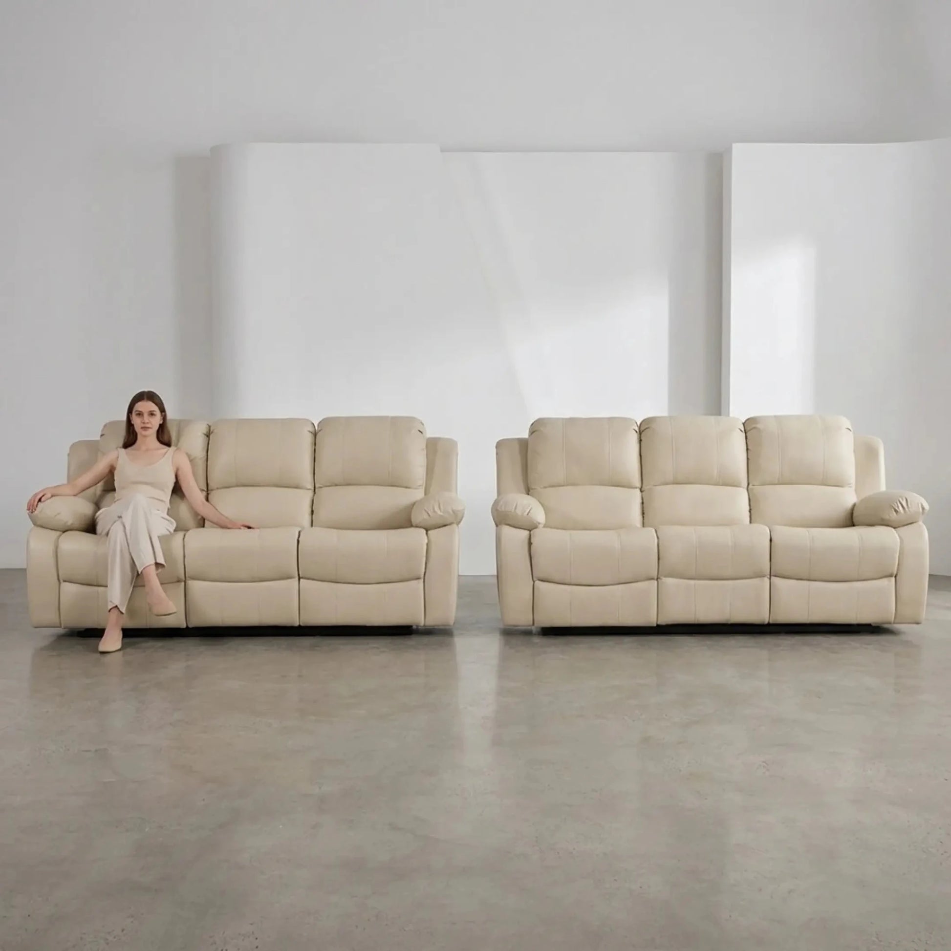 Cream 3+3 Seater Sofa Set