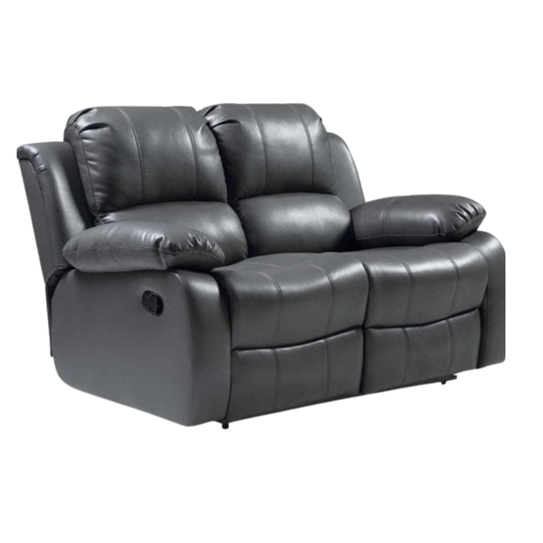 Valencia Grey Leather 2 Seater Manual Recliner Sofa