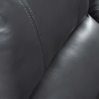 Close-up of dark gray leather texture