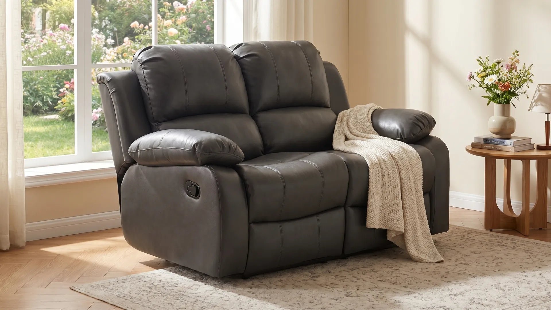 valencia-grey-leather-manual-recliner-2-seater-sofa
