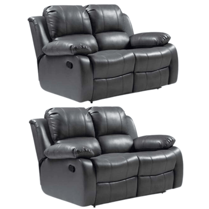 Valencia Grey Leather Manual Recliner 2+2 Seater Sofa Set - Furniture Instore