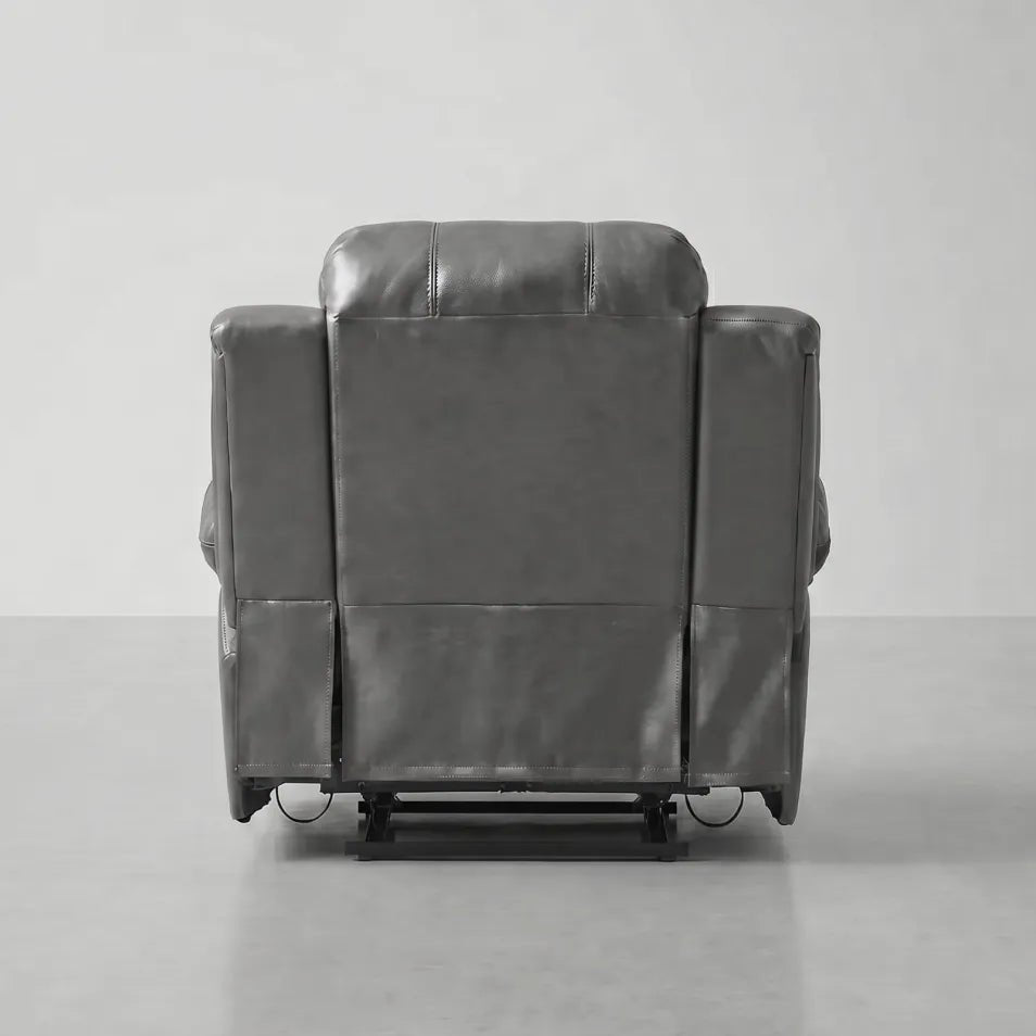 Valencia Grey Leather Manual Recliner Armchair - view 6 - Furniture Instore