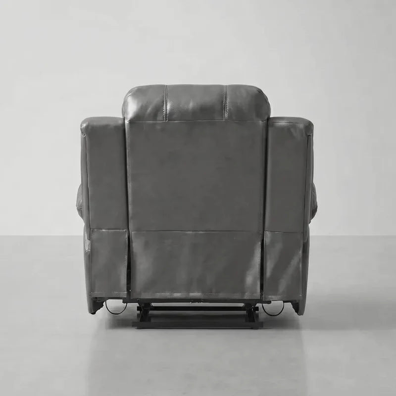Valencia Grey Leather Manual Recliner