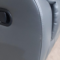 Outlet Valencia Grey Leather 3 Seater Manual Recliner Sofa