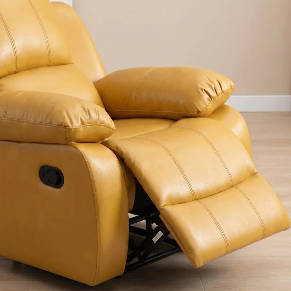 Valencia Leather Mustard Recliner Armchair - view 5 - Furniture Instore