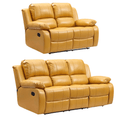 Valencia Mustard Leather Manual Recliner 3+2 Seater Sofa Set