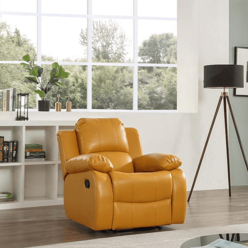 Valencia Mustard Leather Manual Recliner 3+2+1 Seater Sofa Set - Furniture Instore