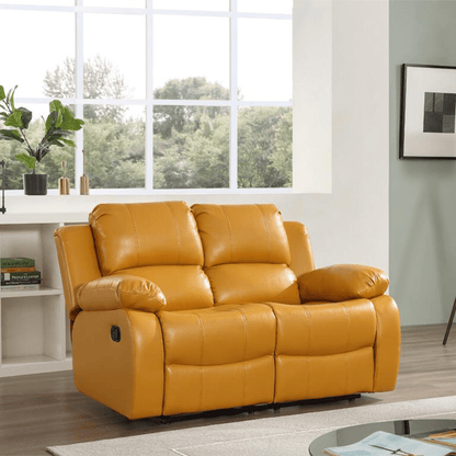 Valencia Mustard Leather Manual Recliner 3+2+1 Seater Sofa Set - Furniture Instore