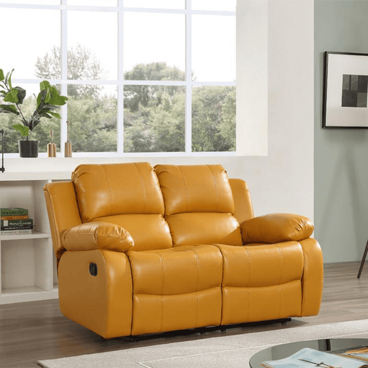 Valencia Mustard Leather Manual Recliner 3+2+1 Seater Sofa Set - Furniture Instore
