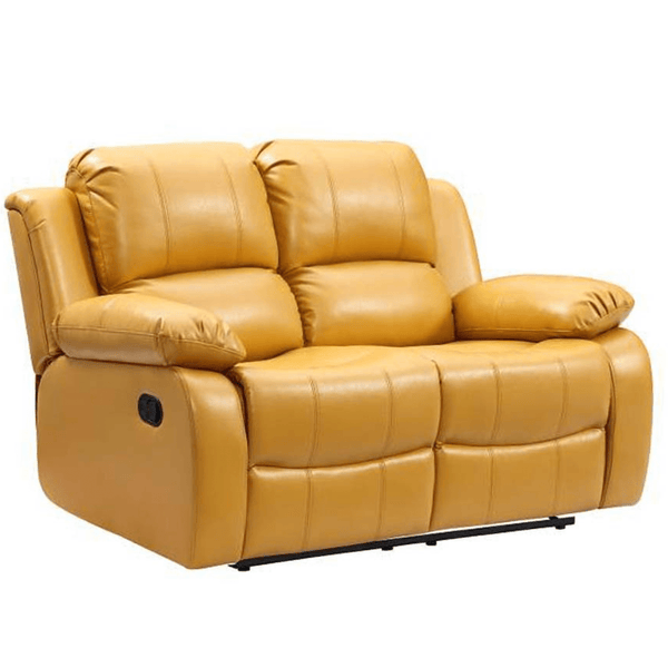 Valencia Mustard Leather Manual Recliner 2 Seater Recliner Sofa