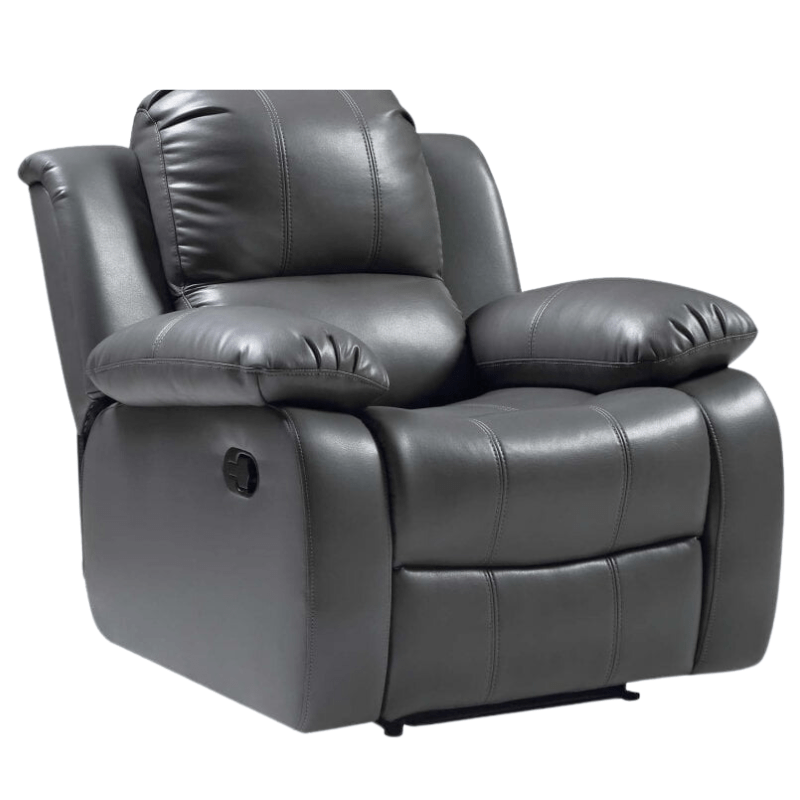 Valencia Grey Leather Manual Recliner 3+2+1 Seater Sofa Set - Furniture Instore