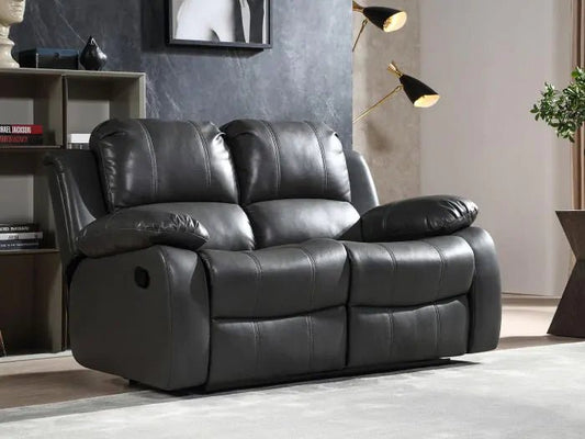 Valencia Grey Leather Manual Recliner 2+1 Seater Sofa Set - Furniture Instore