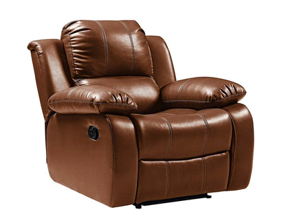 Valencia Tan Leather Manual Recliner 2+1+1 Seater Sofa Set - Furniture Instore