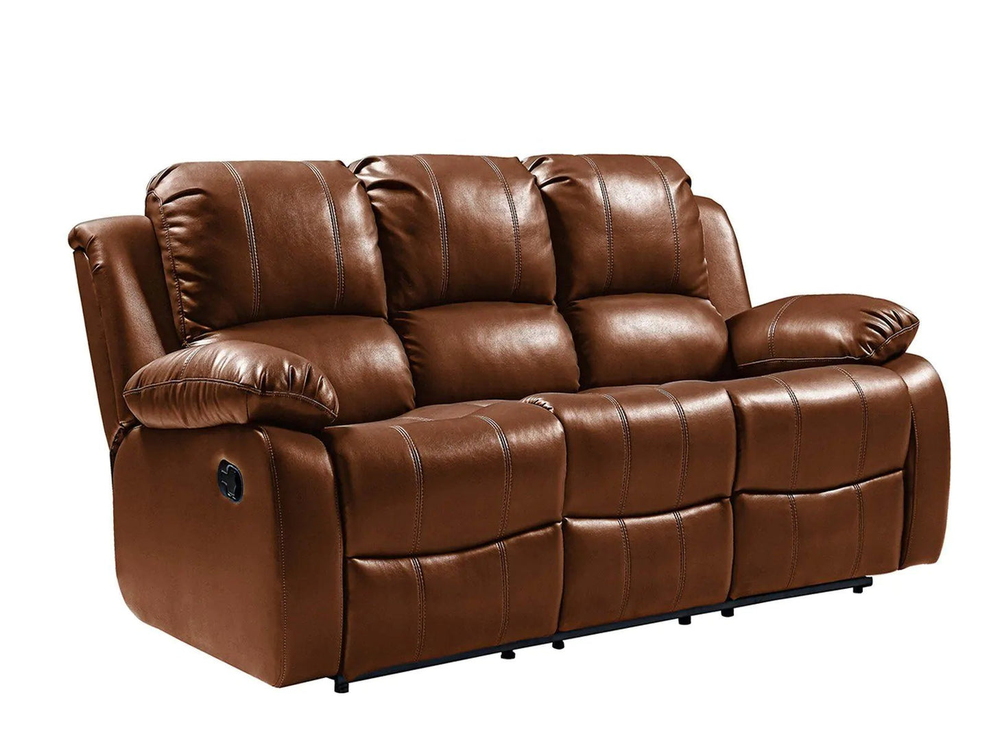 Valencia Tan Leather Manual Recliner 3+3 Seater Sofa Set - Furniture Instore