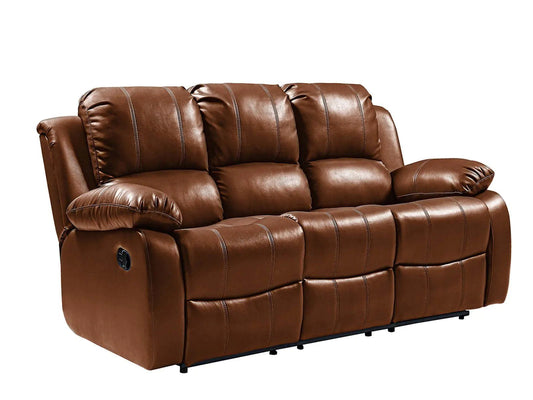 Valencia Tan Leather Manual Recliner 3+3 Seater Sofa Set - Furniture Instore