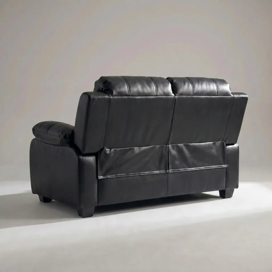 Valerie Black Leather Modern 3+2+1 Seater Sofa Set