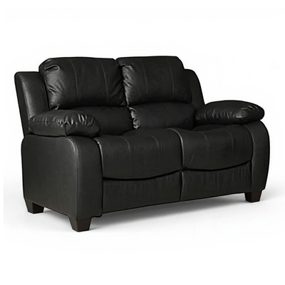 Valerie Black Leather 2 Seater Sofa