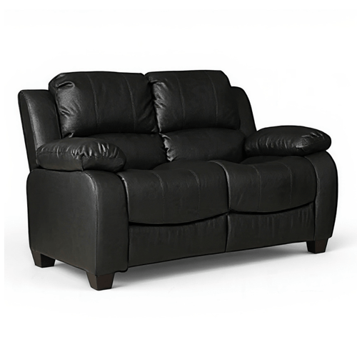 Valerie Black Leather 2 Seater Sofa