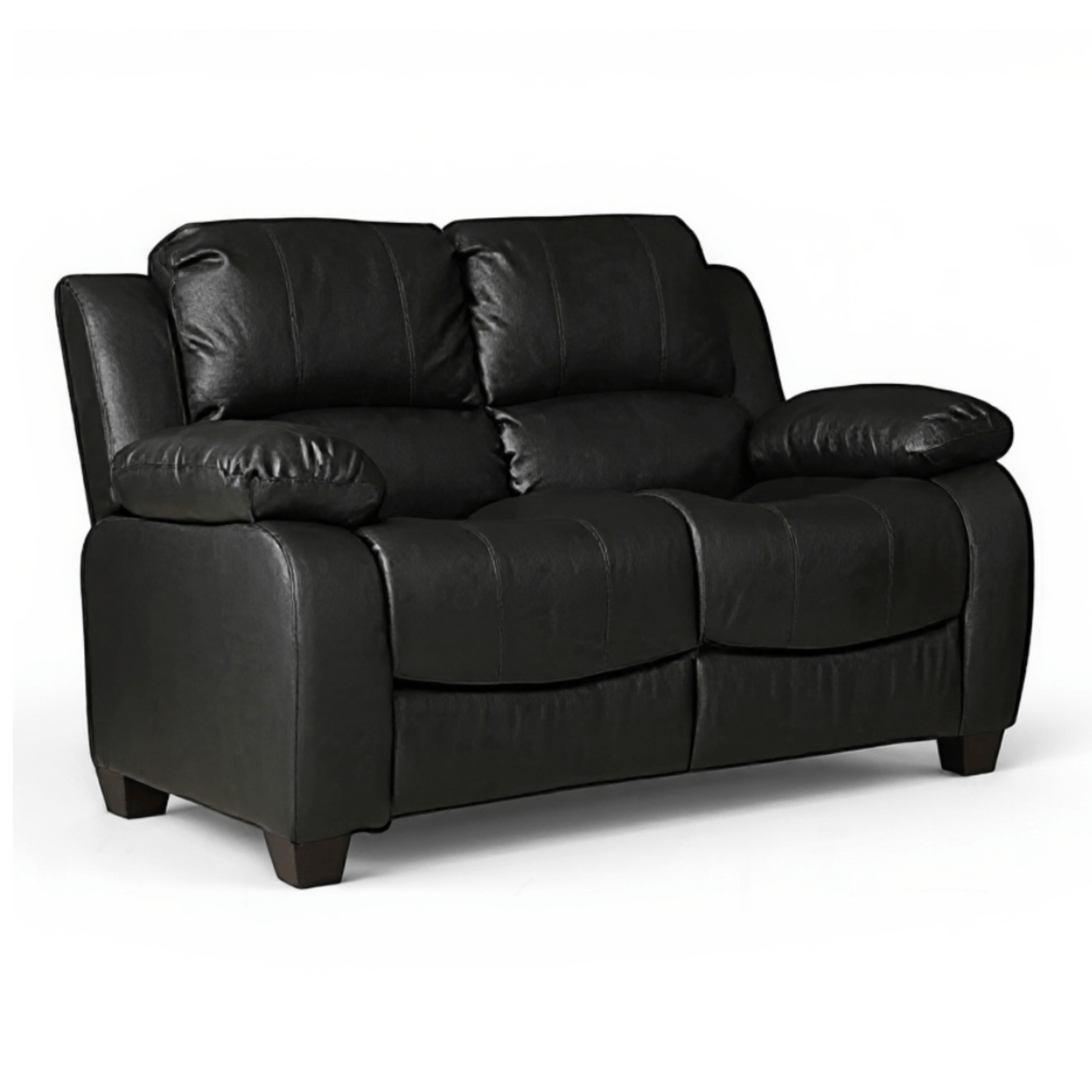 Valerie Black Leather 2 Seater Sofa - Furniture Instore