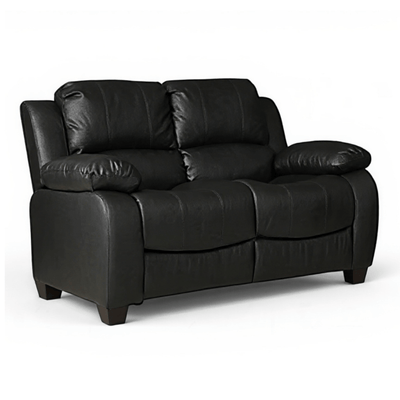 Valerie Black Leather 2 Seater Sofa