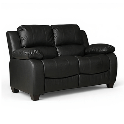 Valerie Black Leather 2 Seater Sofa - Furniture Instore