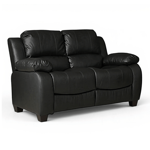 Valerie Black Leather 2 Seater Sofa