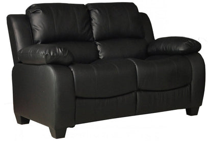 Valerie Black Leather 2 Seater Sofa - Furniture Instore