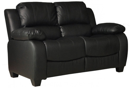 Valerie Black Leather 2 Seater Sofa