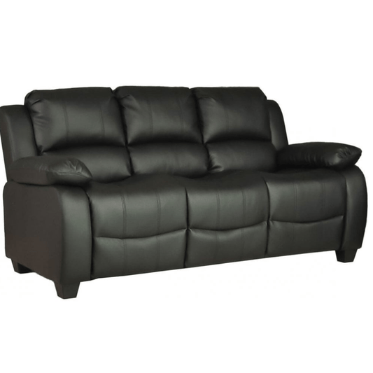 Valerie Black Leather Modern 3+1+1 Seater Sofa Set - Furniture Instore