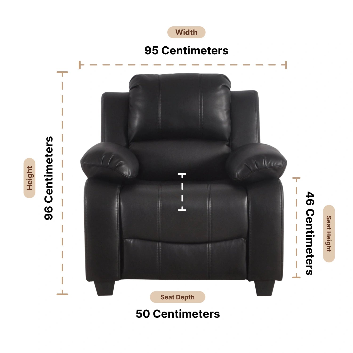 Valerie Black Leather Armchair - Furniture Instore