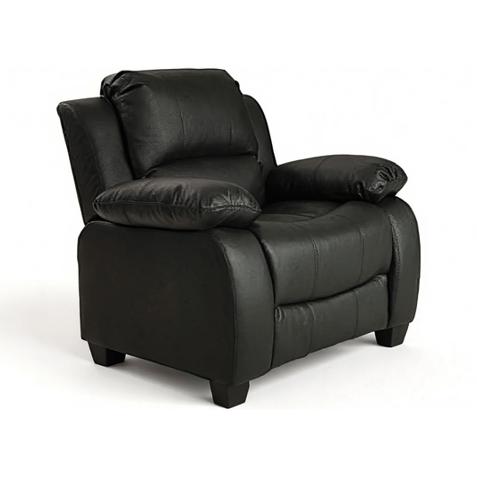 Valerie Black Leather Armchair - Furniture Instore