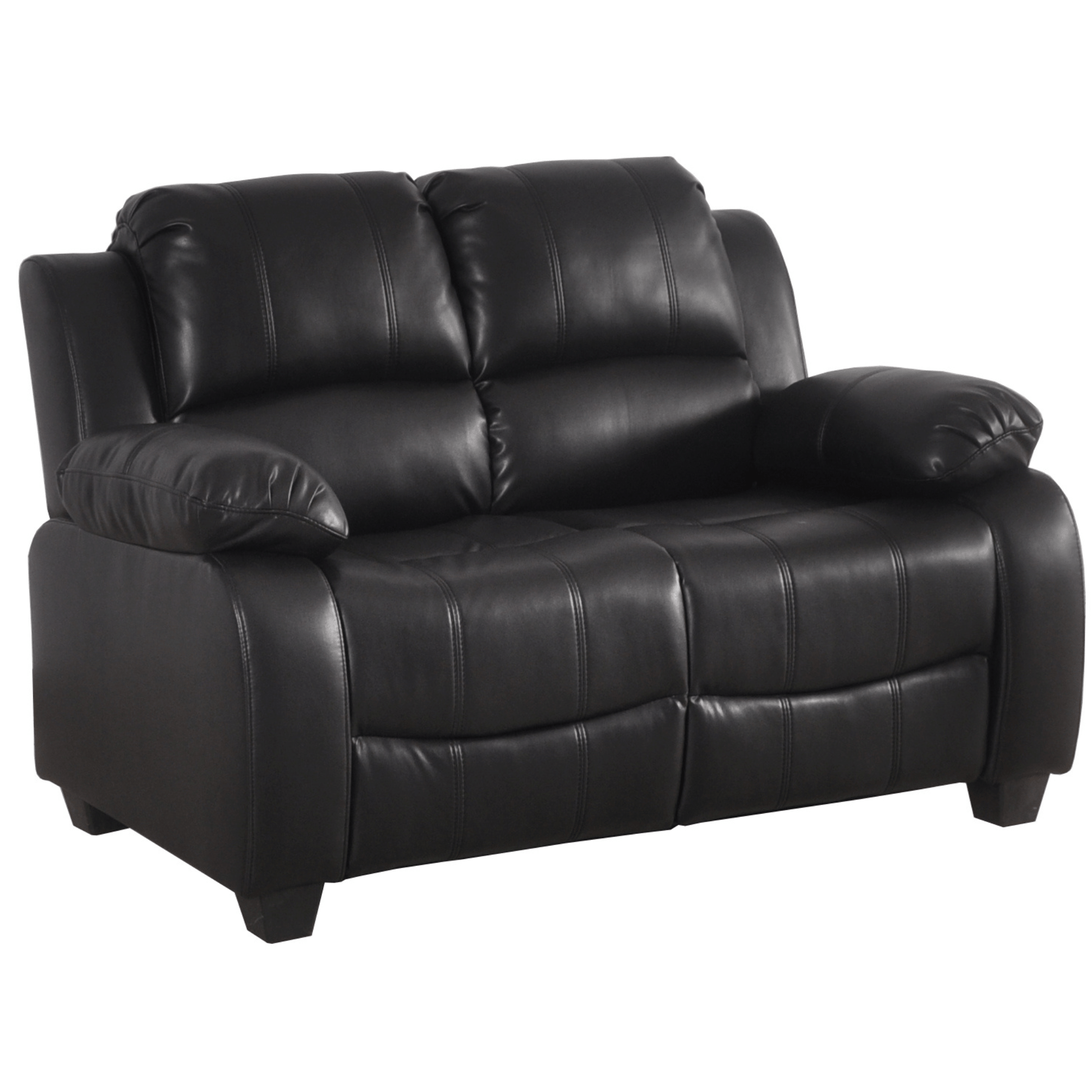 Valerie Black Leather Modern 2+2 Seater Sofa Set - Furniture Instore
