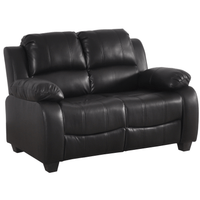 Valerie Black Leather Modern 2+2 Seater Sofa Set - Furniture Instore