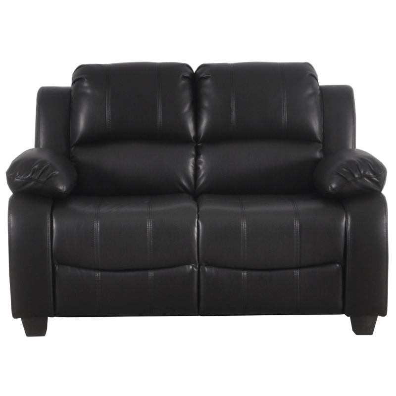 Valerie Black Leather Modern 2+2 Seater Sofa Set - Furniture Instore