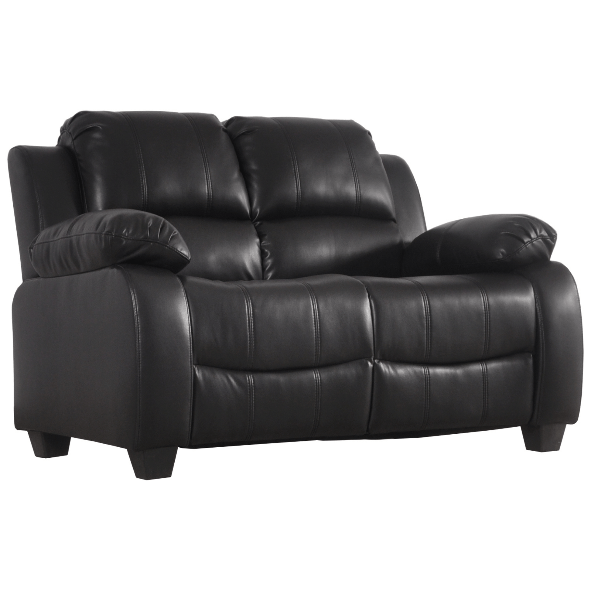 Valerie Black Leather Modern 2+2 Seater Sofa Set - Furniture Instore