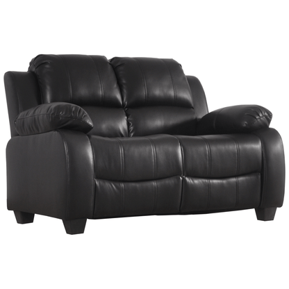 Valerie Black Leather Modern 2+2 Seater Sofa Set - Furniture Instore