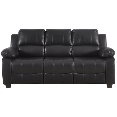 Valerie Black Leather Comfortable Modern 3 Seater Sofa