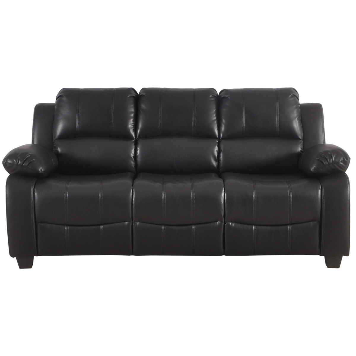 Outlet Valerie Black Leather 3 Seater Sofa