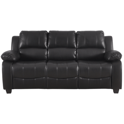 Valerie Black Leather 3 Seater Sofa