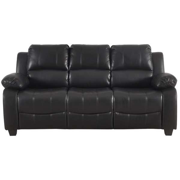 Valerie Black Leather 3 Seater Sofa