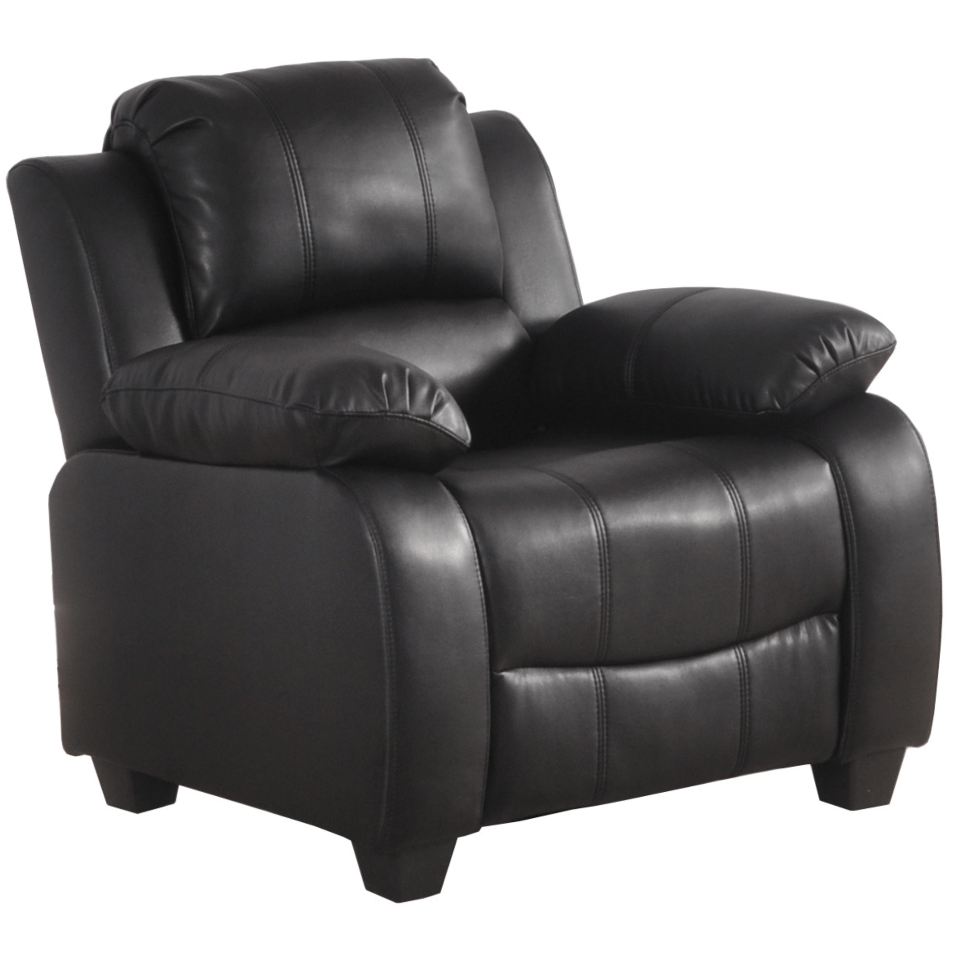 Valerie Black Leather Modern 3+1+1 Seater Sofa Set - Furniture Instore